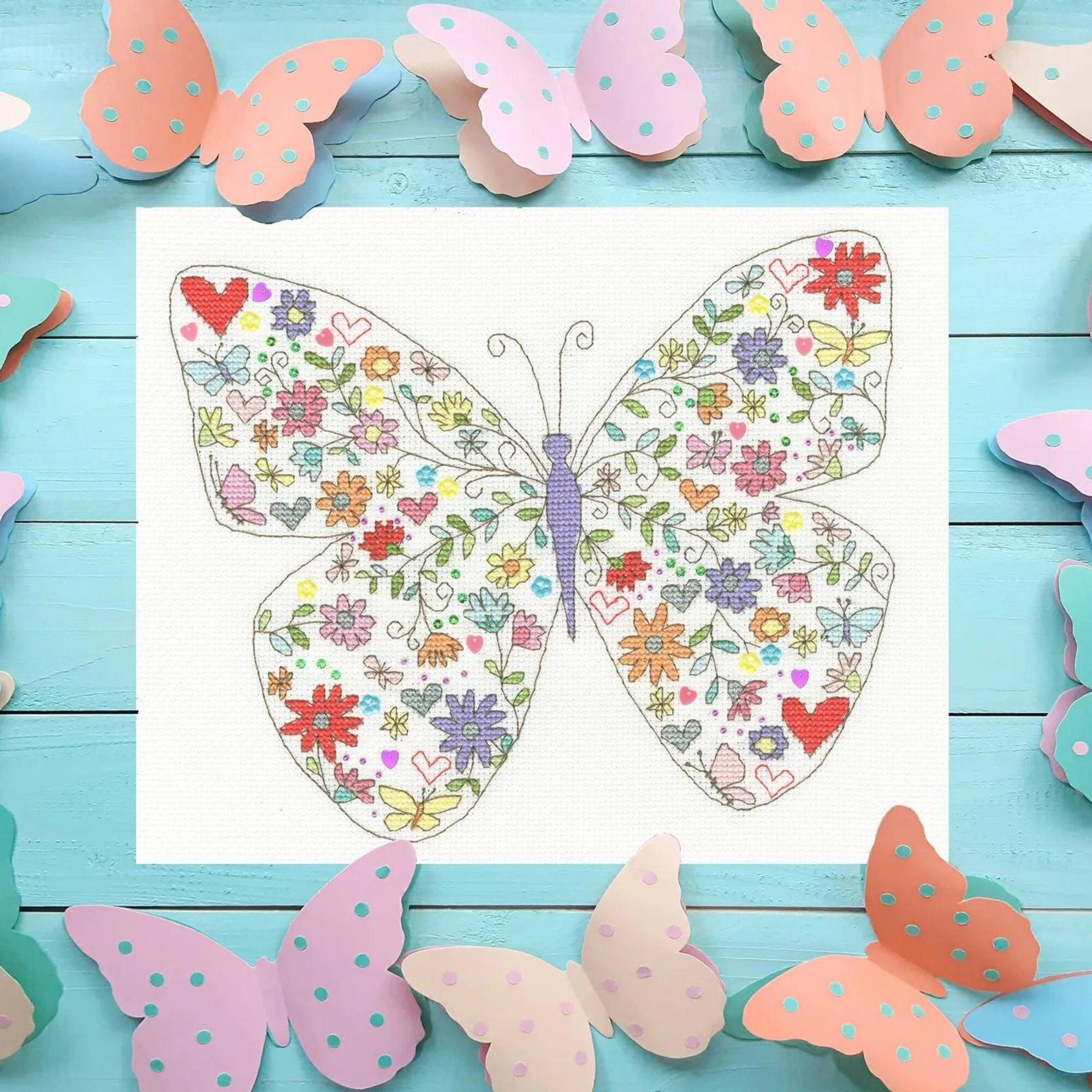 Bothy Threads Counted Cross Stitch Kit Lovely Butterfly XKA21